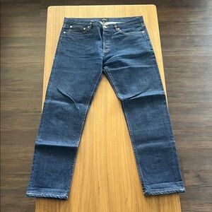 A.P.C. Men's Dark Blue Straight Jeans